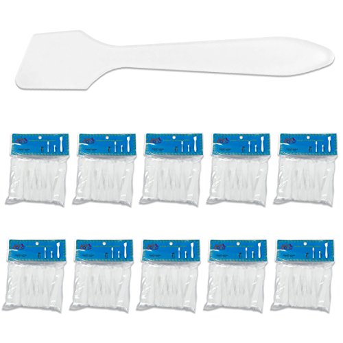 Pana Brand 1000 Pieces Disposable Makeup Frosted Tip Angled Spatula Cosmetic Skin Care Facial Cream Mask Spatula for Mixing and Sampling