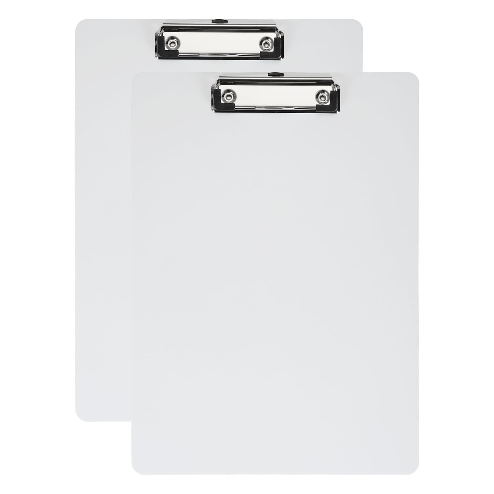 PATIKIL 12.4 x 8.86 Inch Clipboard Vertical, 2 Pack A4 PP Plastic Office Clipboards Low Profile Clip for Office Drawing Sketching, White