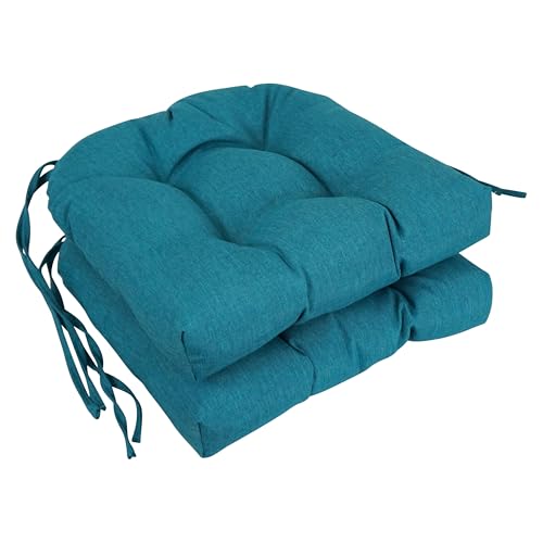 Blazing Needles Rounded Back Outdoor Olefin Chair Cushion, 16" x 16", Estar Tea…
