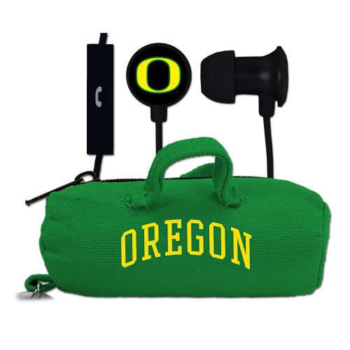Ncaa oregon ducks scorch earbuds and mic clamshell with budbag