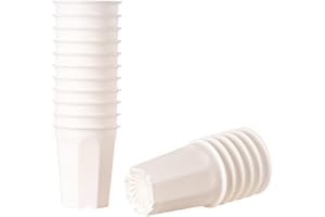 BangQiao 17 PCS 3.55" Plastic Deep Nursery and Seedling Pots, Transplant Seed Starter Planter, White