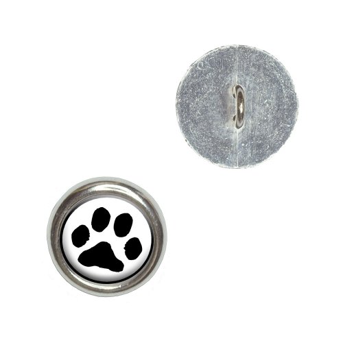 Paw Print - Pet Dog Cat Metal Craft Sewing Novelty Buttons - Set of 4