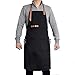 Pinji Canvas Aprons for Men and Women Adjustable Bib Aprons Unisex for Chef Kitchen Cooking Work with 3 Pockets