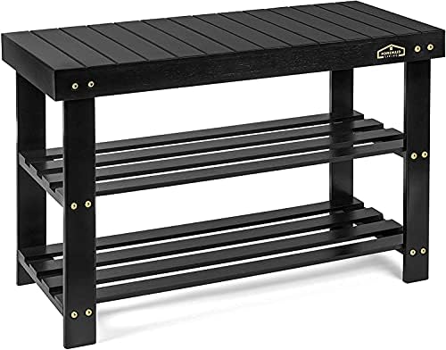 Homemaid Living Bamboo 3 Tier Shoe Rack Bench