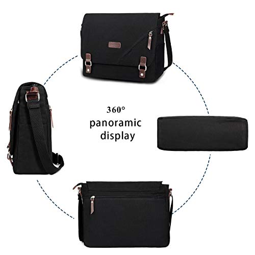 ibagbar Upgraded Canvas Messenger Bags 14 Inch Shoulder Crossbody Bag