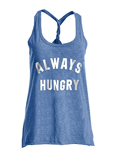 IRISGOD Womens Workout Racerback Tank Tops Summer Funny Graphic Twisted Back Gym T Shirts Light Blue - Thumbnail 6