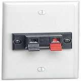 Leviton 40951-1PW 1-Gang Single Spring Clip Device Audio/Video Wallplate, Standard Size, Polymer Break Resistant, Box Mount, White