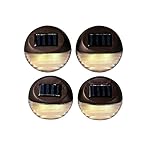 4 Brown Solar Fence Lights, Super Bright Warm White LEDs, Batteries Included, Best for Fences, Patios, Decks, Walkways, and Gardens