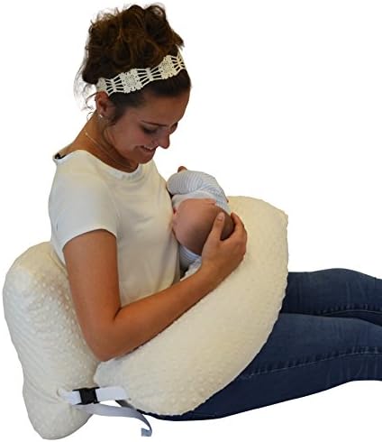 Nursing Pillow with Embroidery!! One Z Cream with Cover Nursing Pillow w/Amazing Back Support- Cream Color Cover