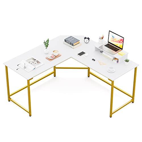 Elephance 59" L Shaped Desk Corner Computer Desk Gaming Table with
