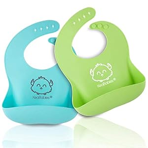 Baby Silicone Bibs – Waterproof, Easy Wipe Silicone Bib for Babies, Toddlers