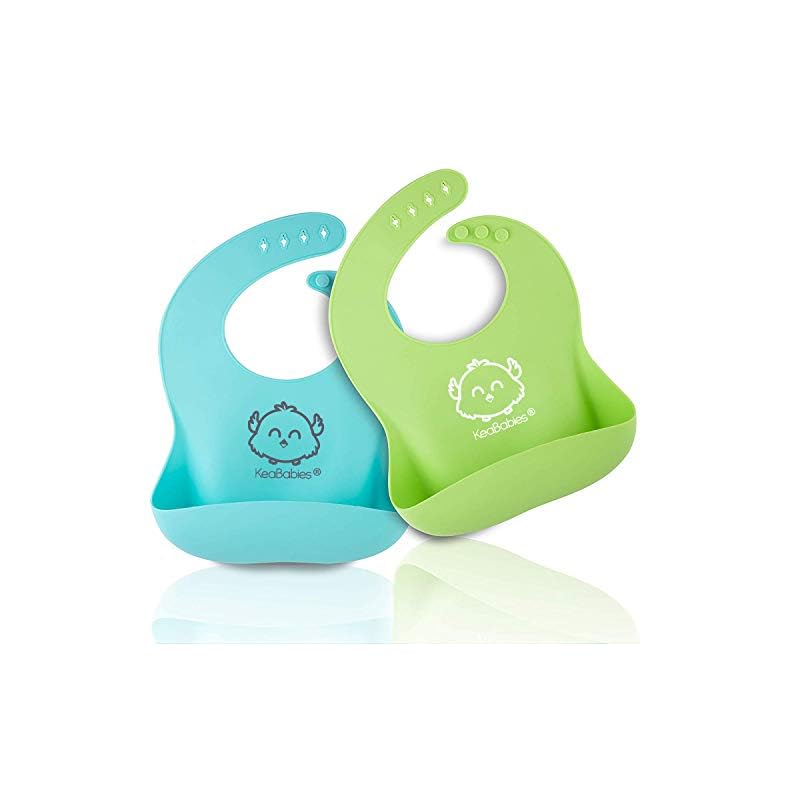 Baby Silicone Bibs – Waterproof, Easy Wipe Silicone Bib for Babies, Toddlers