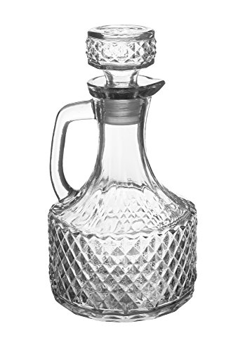 Elegant 7" Glass Cruet with Stopper for Oil & Vinegar Dressing, 12 Ounce