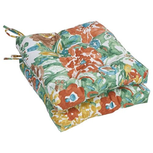 Blazing Needles Square Outdoor Chair Cushion, 16" x 16", Sun River Mist 2 Count