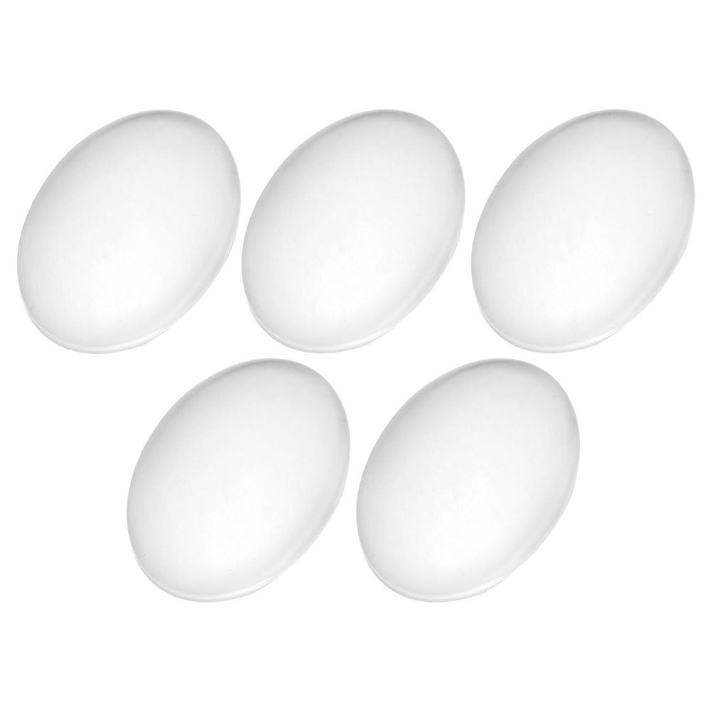 Healifty 50PCS 30x40mm Oval cabochon Transparent Clear Glass Dome cabochon for Pendant Craft Jewelry Making