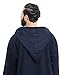 Moroccan Men Djellaba Handmade Winter Cotton Delicate Embroidery Navy Large to X-large