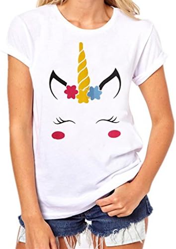 Rokment Women Tops, Printing Tees Shirt Short Sleeve T Shirt Blouse (3XL, White)