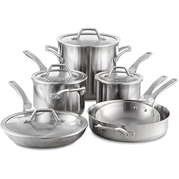 calphalon cookware stainless steel signature piece silver parini series classic ply amazon tri pan kitchen pans omelet nonstick brand sets