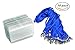 Aobear 50 pcs Top Quality Waterproof Transparent Horizontal Name Tag id badges and 50 pcs lanyards (Blue)