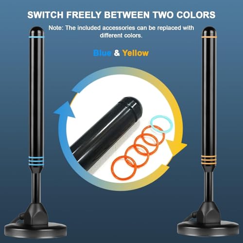 TV Antenna Indoor for Local Channels,Digital Antenna for Smart TV Indoor | Long-Range Reception Digital antenna for smart tv easy installation support 4K 1080p strong magnetic base(Blue Upgrade)