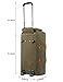 Kattee Rolling Duffle Bag with Wheels Canvas Travel Luggage Duffel Bag 50L (Army Green)