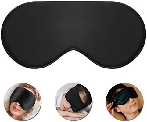 YangTian Sleep Restoration Natural Silk Sleep Mask & Blindfold - Single Strap Super-Soft Eye Mask(Black)