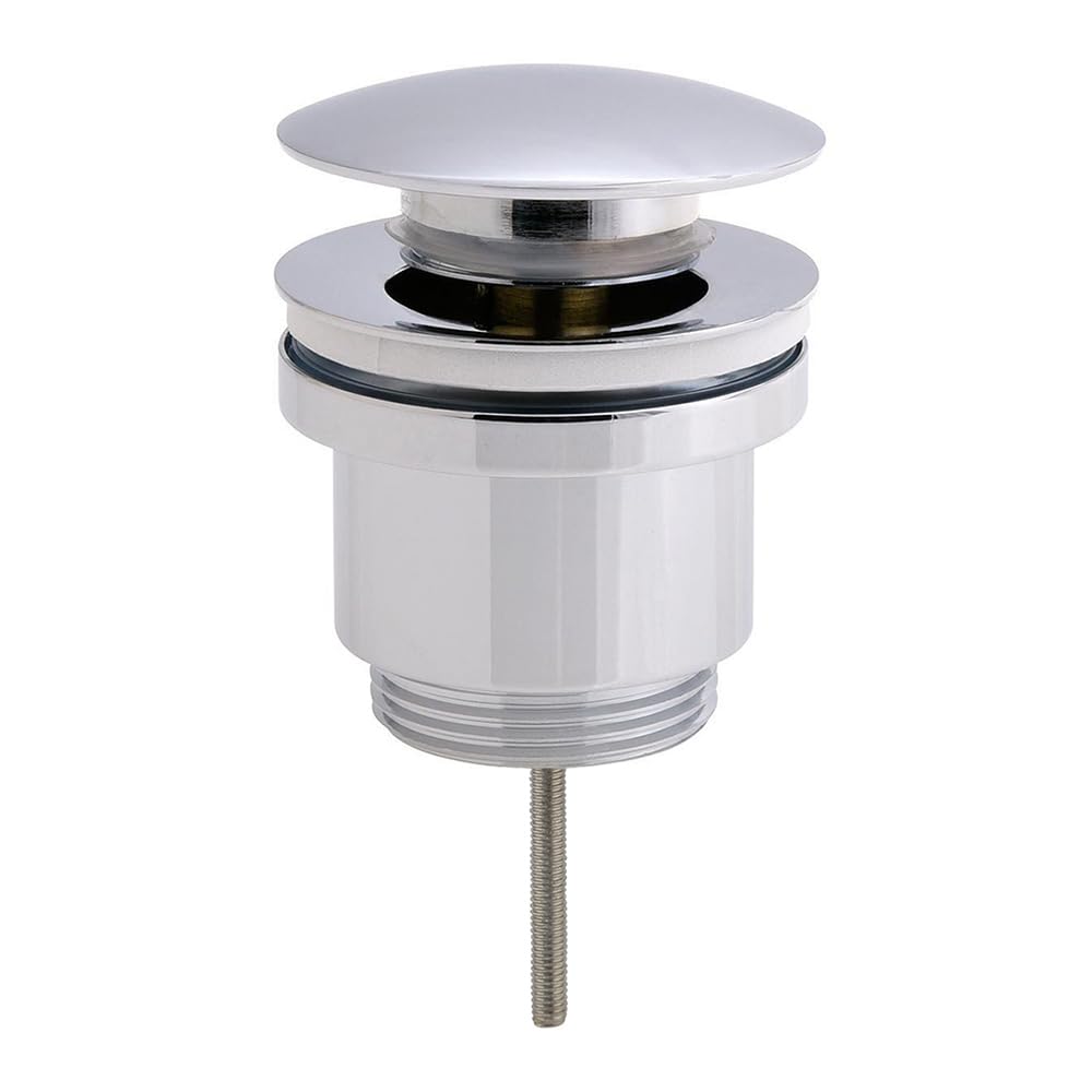 OXEN L173964 Cap Universal CLIC CLAC Valve with Socket Made of Brass with Gloss finishes. Measure for Push up Drain of Standard Sinks and bidets. Guaranteed Original Spare Parts, Shiny Chrome