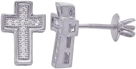 18kt Gold Over Sterling Silver Micro Pave Screwback Stud Earrings