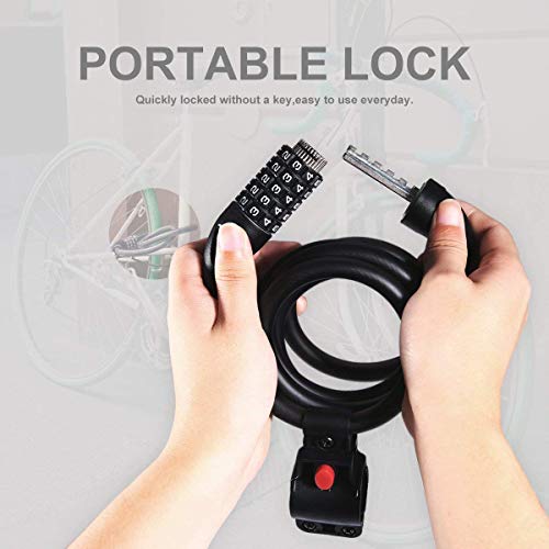 image for Blusmart Bike Lock 6-Feet Bike Cable Locks Bicycle Lock Basic Self Coi