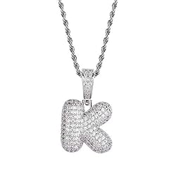 Bubble Letters Pendant With Rope Chain 