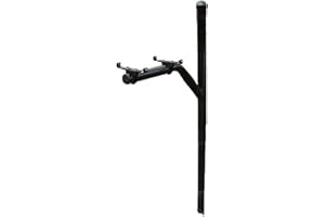 MAILBOX POST SOLUTIONS Return-to-Center Swing Away Snowplow Proof Mailbox Post - Black Steel Mailbox Extender (36 Inch)