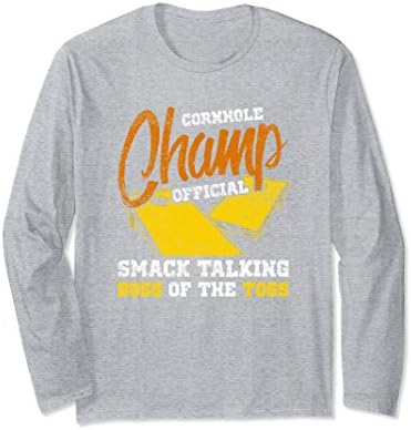 Unisex Cornhole Champ Shirt Champion Smack Talking Boss of The Toss Small Heather Grey