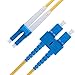 BEYONDTECH LC to SC Fiber Patch Cable Single Mode Duplex - 3m (9.84ft) - 9/125um, Compatible with OS1 - OS2, LSZH PureOptics Cable Series