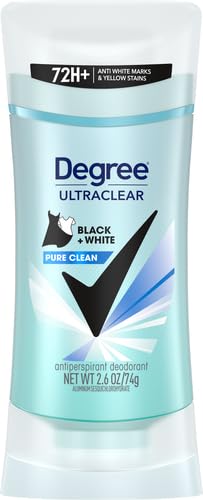 DEGREE ANTIPERSPIRANT FOR WOMEN PROTECTS FROM DEODORANT STAINS PURE CLEAN DEODORANT FOR WOMEN 2.6 OZ