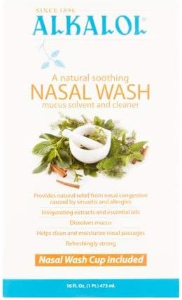 Alkalol - A Natural Soothing Nasal Wash, Mucus Solvent and Cleaner Kit - with Cup, 16-oz.(Pack of 2) REJKfsfDcr#