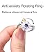 Yoomarket Women's Blue Adjustable Rotating Ring Anti-Anxiety Open Flower and Bee Crystals Rings Spinning Rings Party Girls Birthday Gifts for Relieving Boredom ADHD, Anxiety,Autism