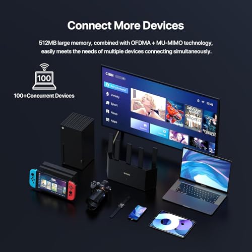 Tenda BE5100 Dual Band WiFi 7 Router (RE6L Pro) – 1x2.5G + 3x1G Ports, Easy Setup, Security Protect, Parental Control, Access Point Mode, Vertical Design, MLO, VPN, NFC