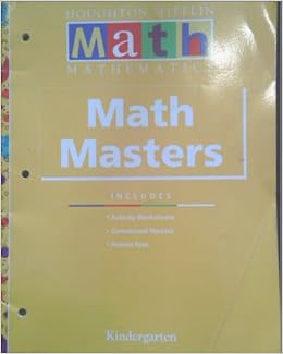 Math Masters Kindergarten (Houghton Mifflin Math Mathematics): Unknown: 9780395679784: Amazon.com: Books
