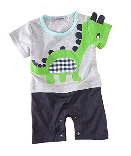 StylesILove Infant Toddler Baby Boy Dragon Costume Romper (80/6-12 Months, Grey)