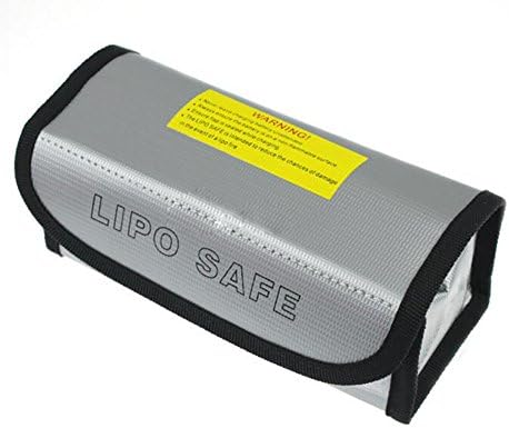 JUMERY Lipo Battery Safe Bag Fireproof Explosionproof Lipo Battery Guard Safe Bag for Safe Charging and Storage185x75x60mm - Large Size (Silver)