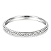 JEWELRIESHOP Bling Rhinestones Crystal Stainless Steel Eternity Bangle Bracelet, Handmade Pave Fireball