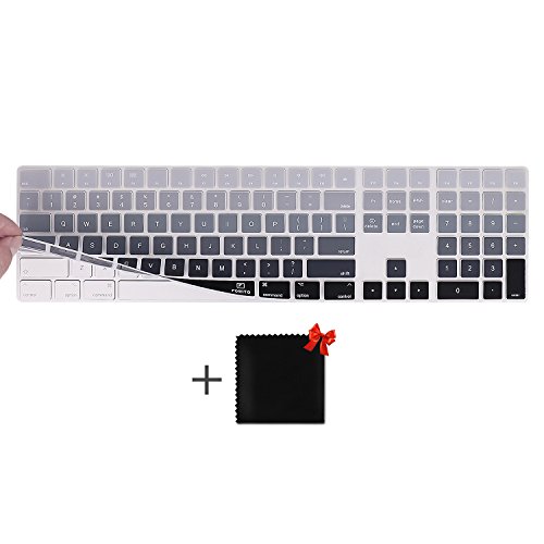 Magic Keyboard Cover, FORITO Ultra Thin Silicone Keyboard Cover Skin for 2017 Released Apple Magic Keyboard with Numeric Keypad US Layout A1843 and MQ052LL/A (Ombre Gray)