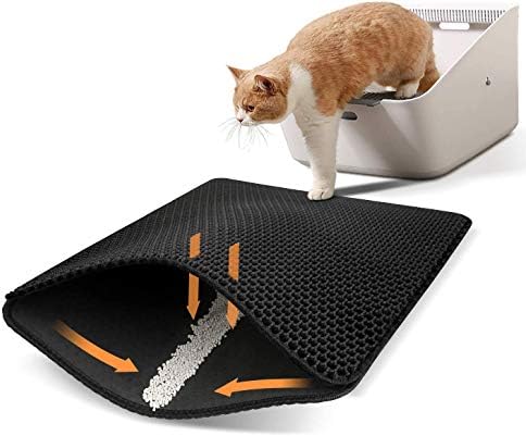 Ycozy 猫マット 猫砂マット 猫トイレマット 猫砂取りマット 飛び散り防止マット Eva 滑り止め 防水 防カビ 中サイズ 60 マッサージ式 臭さ防止 45 ブラック 掃除簡単 1 5cm 新作多数 1年保証
