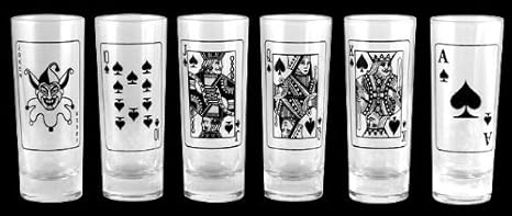 Amazon Com Barconic Poker 2oz Shot Glass Set 6 Pack Shot Glasses