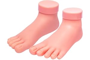 AORAEM Practice Fake Training Foot Flexible Movable Soft Silicone Fake Foot Tool for Nails Tips Art Training Display（1 Pair）