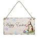 Easter Happy Easter Plaque Wooden Rabbit Hanging Plaque Festival Wall Door Decorative Sign Hanger Home Decoration Photo Props Favors 8 4.25inch