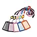 KLOUD City 5 Pcs Vertical Style Black Leather Business ID Badge Card Holder with 5 Pcs Retractable Lanyard Neck Strap Band (Style 3)