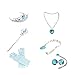 Anbelarui Girls New Princess Party Costume Long Dress Up with Tiara&Wand&Necklace&Wig&Glove,Complete Set(3-4 Years, 02 Dress&Accessories Set)