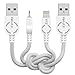 Volutz iPhone Charger Lightning Cable - Apple MFi Certified 2-Pack, 6ft Braided iPhone Cords for iPhone X, 8, 8 Plus, 7, 7 Plus, 6s, 6s, 6 Plus, SE, 5s, iPad mini, iPad Air, iPad Pro – Ghost-White
