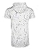 SCREENSHOTBRAND Mens Hip Hop Longline Premium Tee - Pullover Hooded Fashion T-shirt Splatter Metallic Gold Powder Print - White - Large